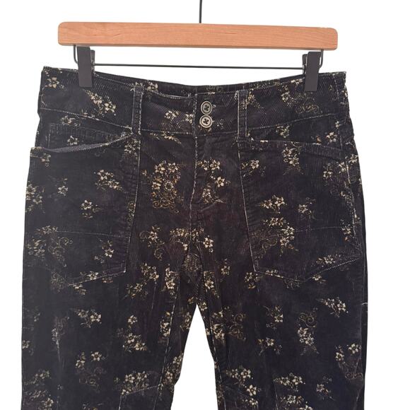 Anthropologie Pilcro The Wanderer Corduroy Pants Black Floral Size 26 - Picture 7 of 16